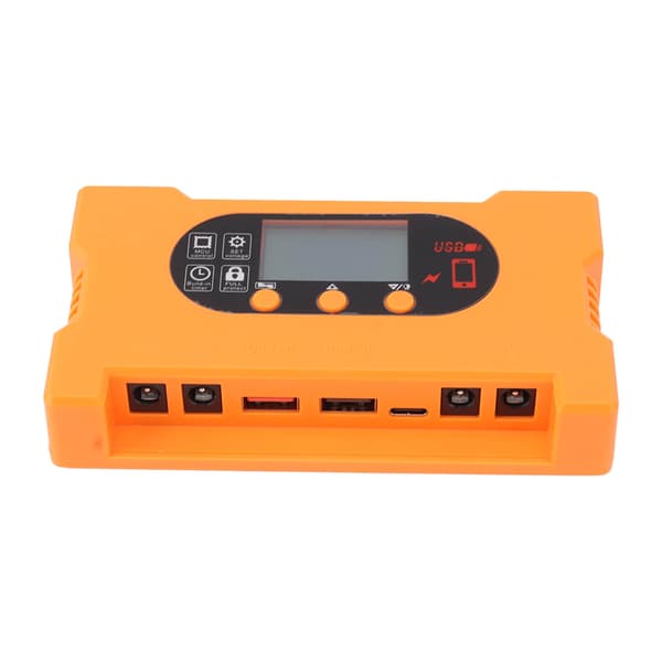 Solladdningsregulator 12V 24V Dubbel USB Typ C Snabbladdning Solpanel Batteriregulator med LCD-display 10A