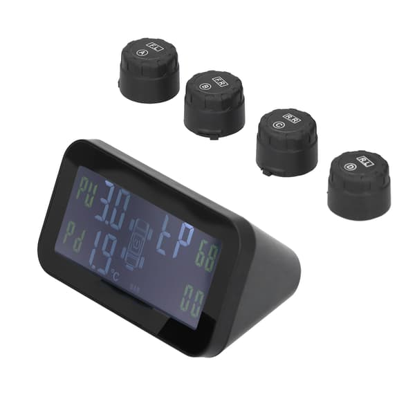 LCD-display Bil TPMS Däcktrycksövervakningssystem med sensor Solcellsladdning USB-laddning