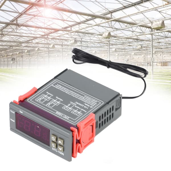 Digital Termostat Dobbelt Relæudgang Temperaturregulator 110-220VAC med NTC-sensor