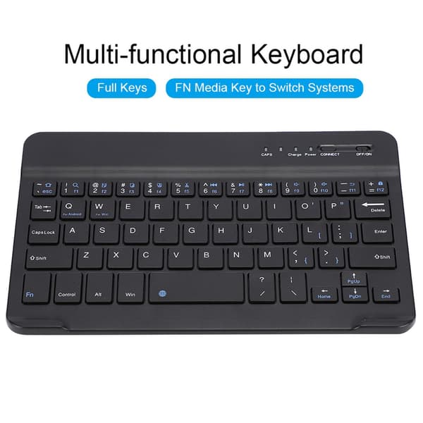 Smal Lätt Trådlöst Bluetooth-tangentbord för Android IOS WIN Svart