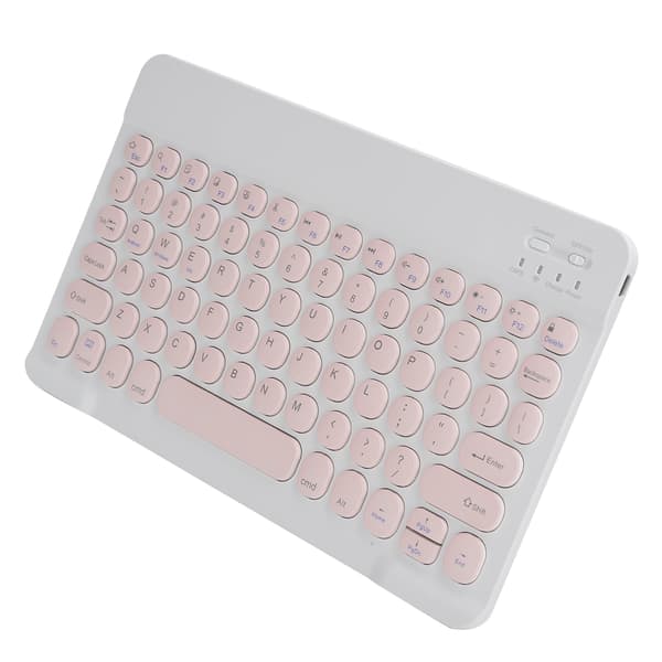Trådløst Bluetooth-tastatur Tablet Smartphone Computertilbehør Rund Hætte 10inPink