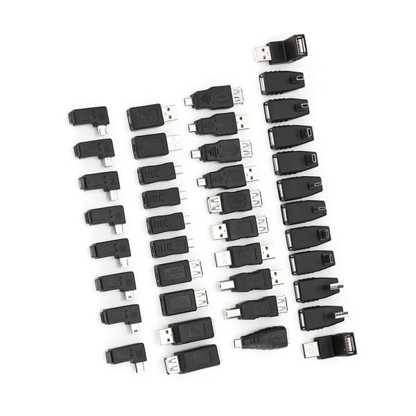 Pakke med 40 Flere USB2.0 Adaptere Vinklede Mini Micro Type B Han Hun Konvertere Stik