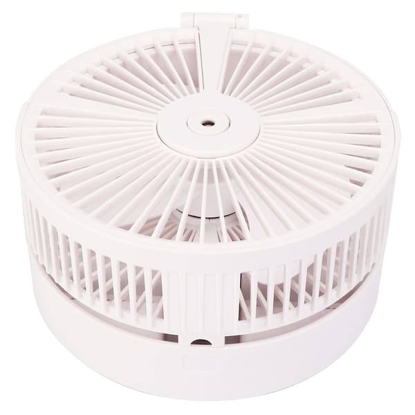 Bærbar Sammenfoldelig Teleskopisk Bordventilator, LED Forstøvende Hydreringsventilator, USB Genopladelig