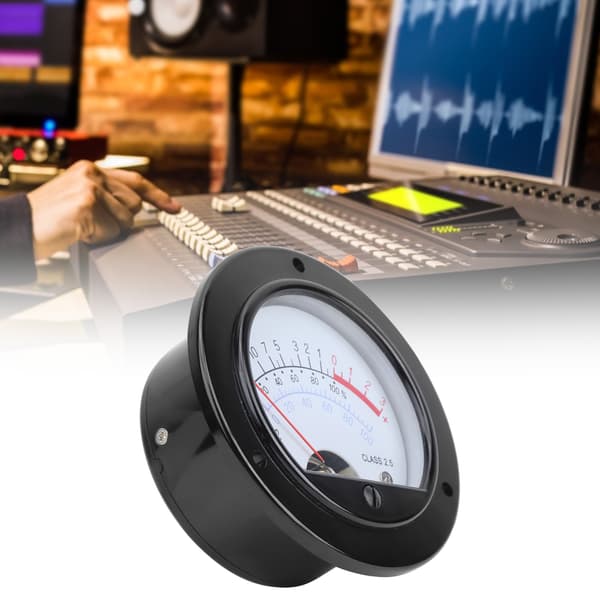 SD-65 Pointer VU-meter Retro Audio Levelmåler, Gult Lys, 65mm Panel Voltmeter