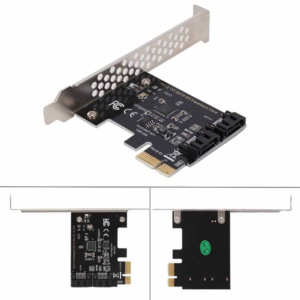PCI-E-kortit PCI Express–SATA 3.0 2-porttiset SATA III 6Gbps -laajennussovitinkortit