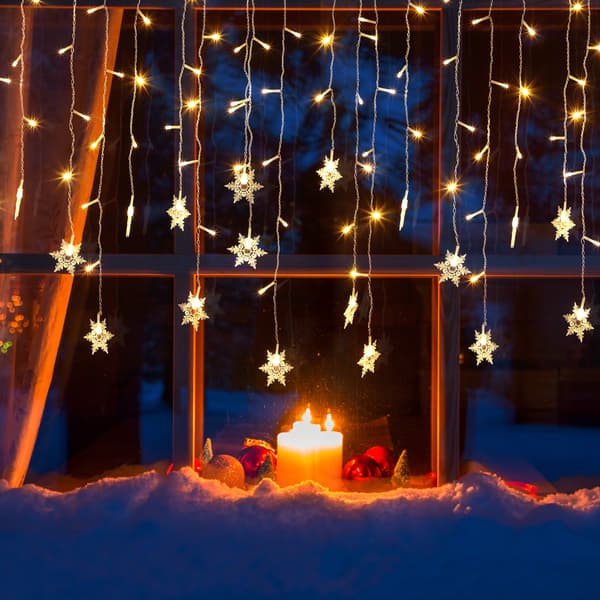 LED Snefnug Gardin Feelys til julefestindretning