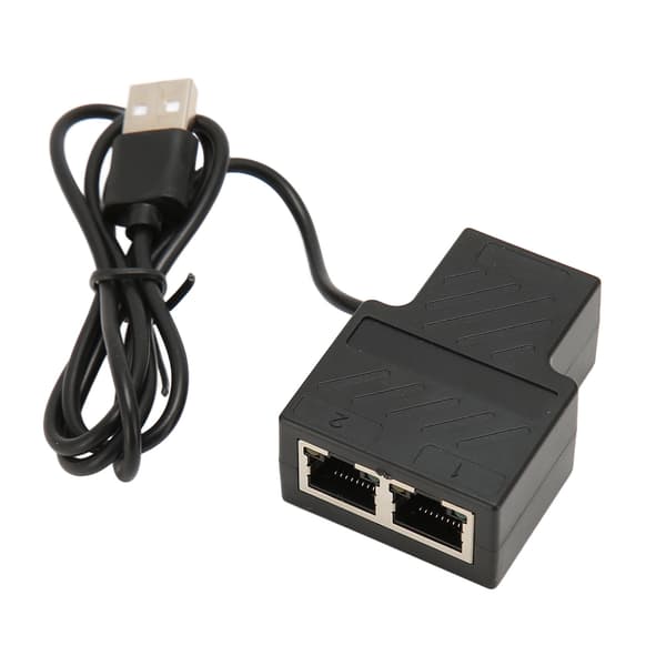 100 Mbps Ethernet Splitter RJ45 1 til 2 Højhastigheds Ethernet Splitter Adapter med USB Strømkabel