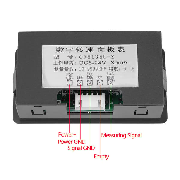 4 Digital LED Tachometer RPM Speed Meter Hall Nærhedskontakt Sensor NPN (Blå)