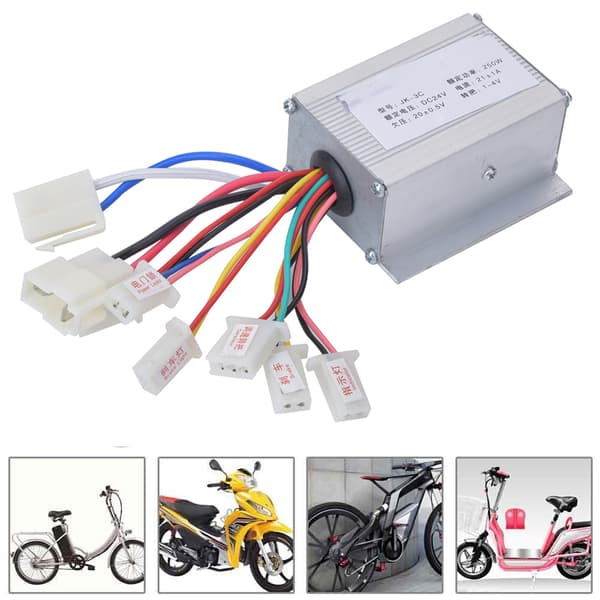 24V250W Elektrisk Scooter Børste Controller Tilbehør i Aluminiumslegering Sølv