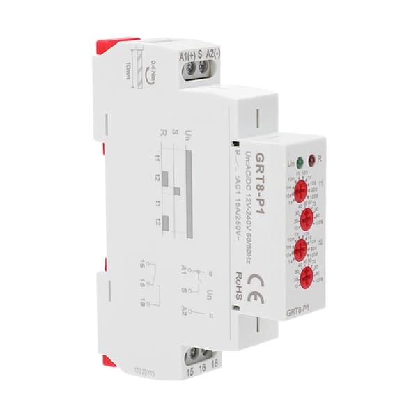 Tidsforsinkelsesrelæmodul Multifunktionel Pulsafbryder LED-indikator AC DC 12-240V