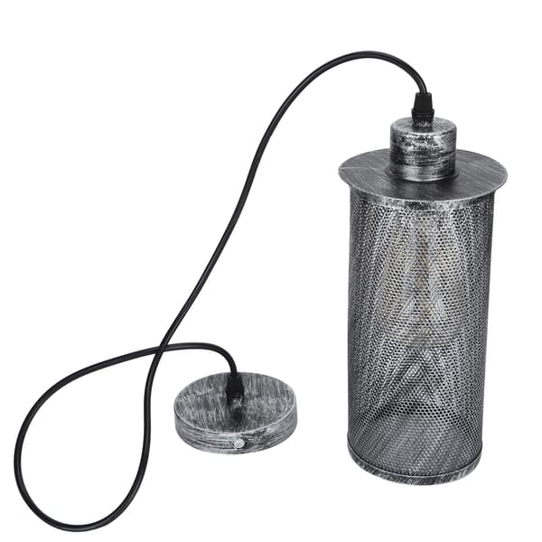 Retro Mesh Pendel Lampeskærm E27 Jernlampe til Bar Cafe Restaurant Sort