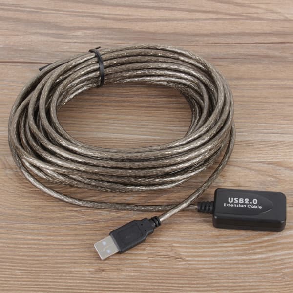 10M USB 2.0 Type A Han til Hun Forlængerledning Sort