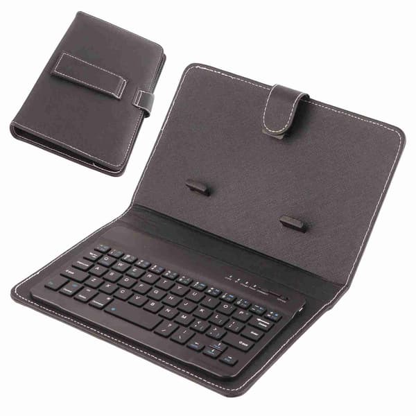 Universal trådløst Bluetooth-tastatur flip-etui med stativ til iOS/Android-telefoner, sort