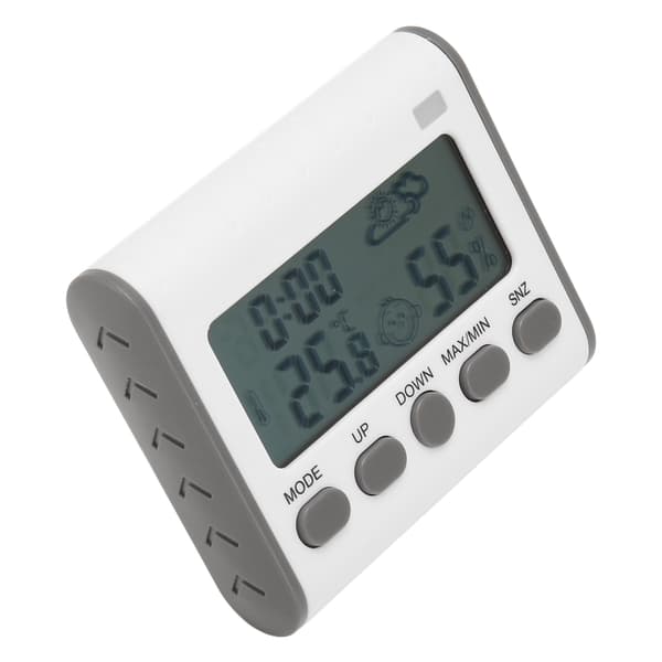 Termometer Hygrometer Klocka Digital Temperatur Fuktighetsklocka för Sovrum Studentrum Kontor