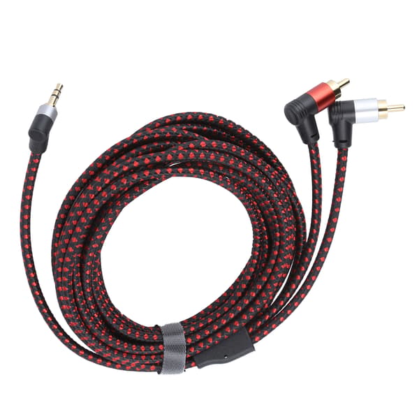 90° 3,5 mm hanstik til 2RCA han-lydkabel ABS stereomikrofonkabel til DVD-højttaler 5m