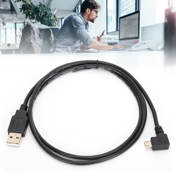 C0402 1M retvinklet Micro USB til USB-tilslutningskabel til dataoverførsel og opladning