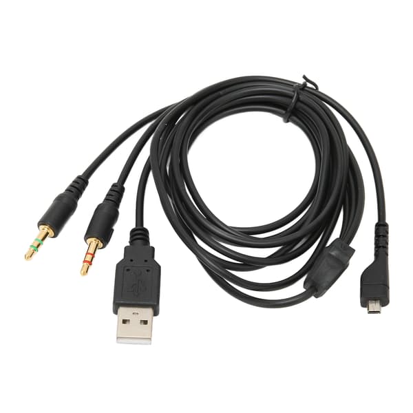 Hovedtelefon lydkabel USB og 3,5 mm lydstik lydledning med belysning til SteelSeries Arctis