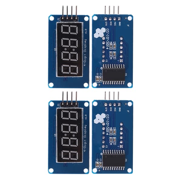 4 st 4-siffrig LED-displaymodul Röd TM1637-drivrutin Justerbar ljusstyrka Segmentklocka