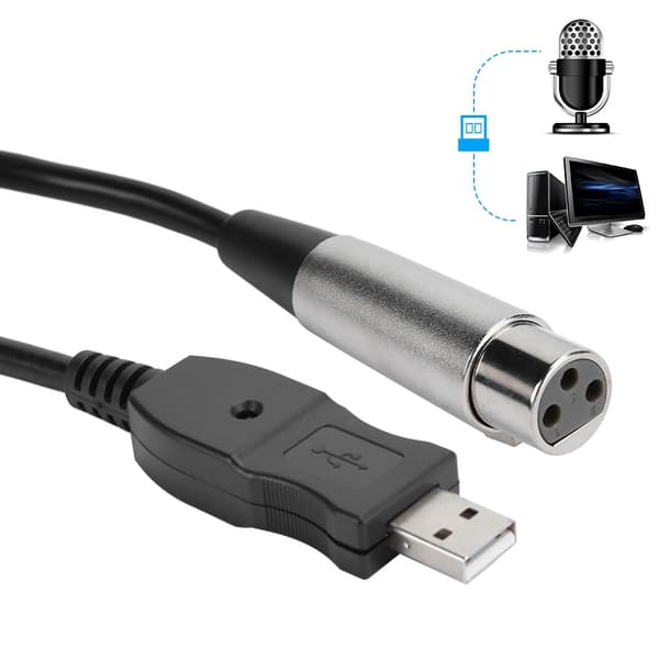Mikrofon Mic Link Kabeladapter USB till XLR Mikrofon Link Kabel Sladd 3 Meter