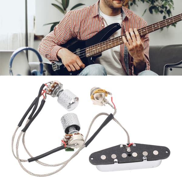 GMA23 Förkopplad Gitarrhalsmikrofon Magnet 1T1V Elgitarrpickup med 250K Potentiometer 6.35 Utgångsjack för TL