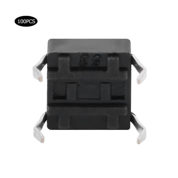 100 st taktil tryckknappsbrytare 6x6x4,3 mm Mini Momentan mikrobrytare för PCB