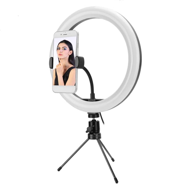 10 tommer USB-bordfyldlys LED-ringlys med trekantet beslag til live-udsendelse
