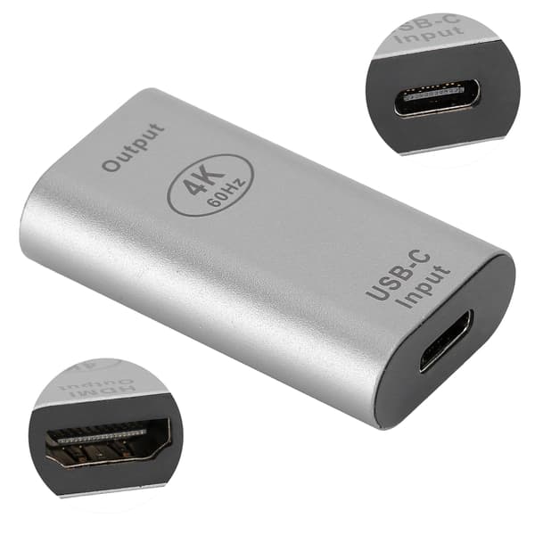 TypeC naaras-HDMI naaras -sovitin Mini-videomuunnin 4K 60Hz Windowsille ja Androidille