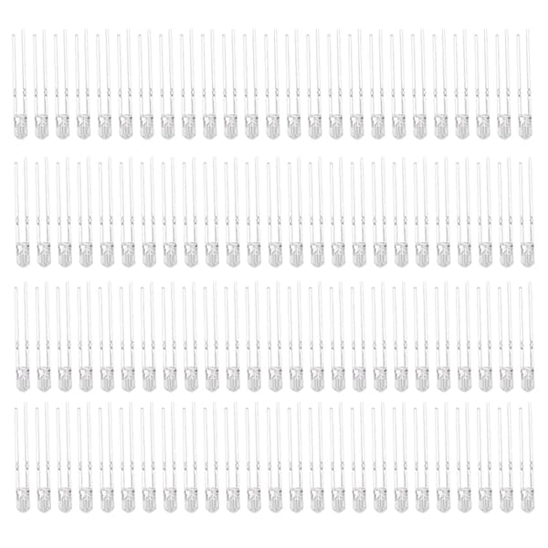 100 stk. 3 mm LED-diode sortimentssæt 8 farver lysdioder 3V orange