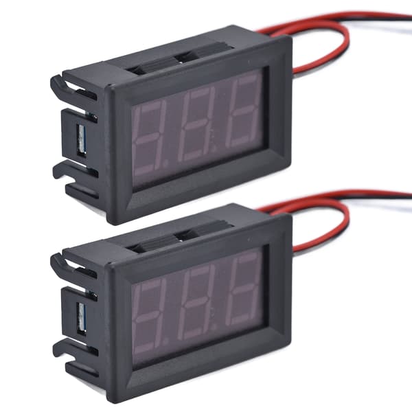 3-tråds DC 0-99.9V Digital Voltmeter, 0.56\" LED Display Modul, Blå/Röd, Extern Panelmätare