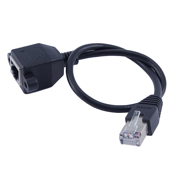30 cm RJ45 han til hun skruepanelmontering LAN Ethernet netværksforlængerkabel