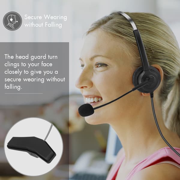 Støjreducerende Call Center Headset Komfortabelt Telefonheadset - 3.5mm Stik