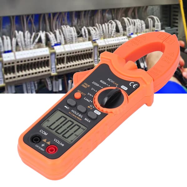 AC/DC Tangamperemeter 1999 Tællinger NCV True RMS Multimeter LCD Baggrundsbelyst Tester