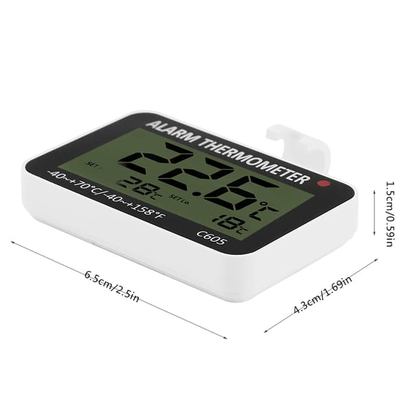 Stort LCD køleskab/fryser digitalt termometer med hylde