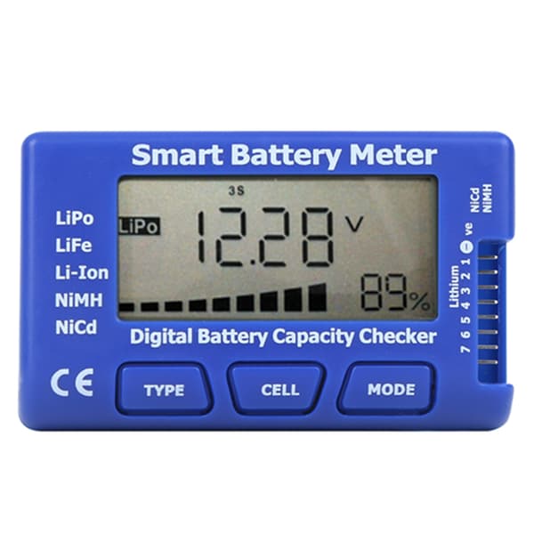 5-i-1 Smart Batteritestare LCD-display Kapacitetskontroll, Digital Voltmeter