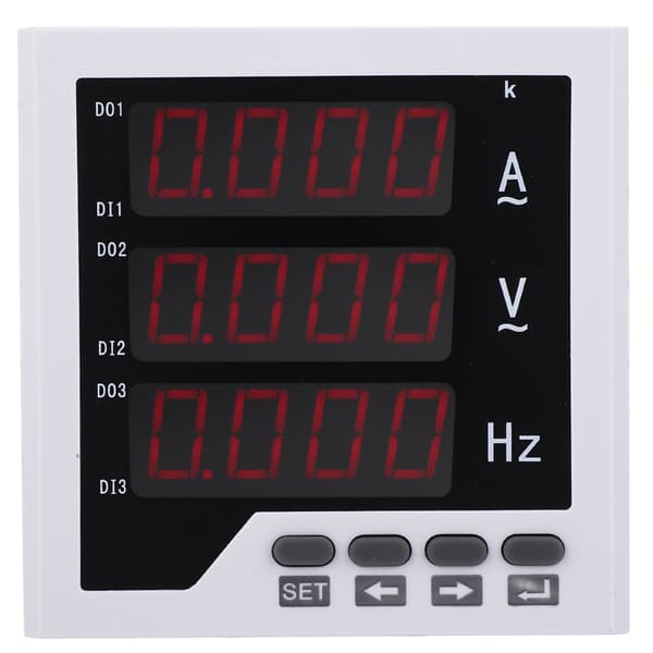 AC 220V 96x96mm Enfaset Voltmeter Amperemeter Frekvenstester Multifunktionspanelmåler