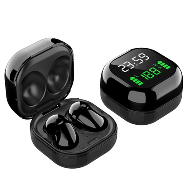 S6 PLUS TWS Bluetooth 5.1 Høretelefon LED Farveskærm Trådløst Headset Ørepropper med Mikrofon Sort