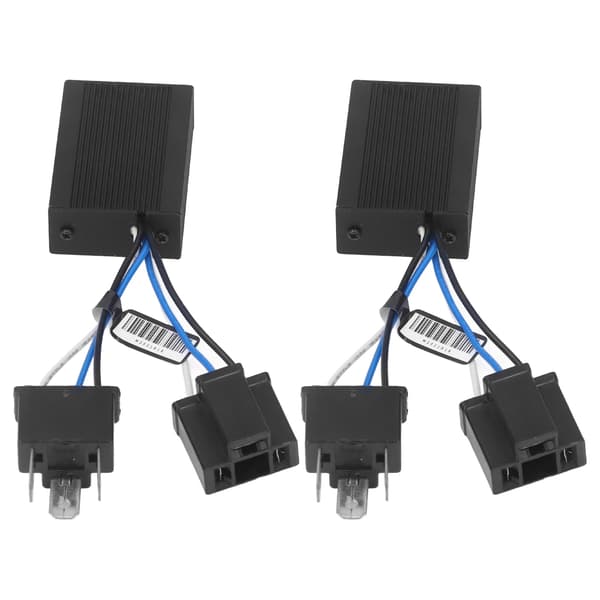 2 stk. LED-forlygtedecoder i aluminium, anti-flimmer fejlcanceller, universel ledningsnet