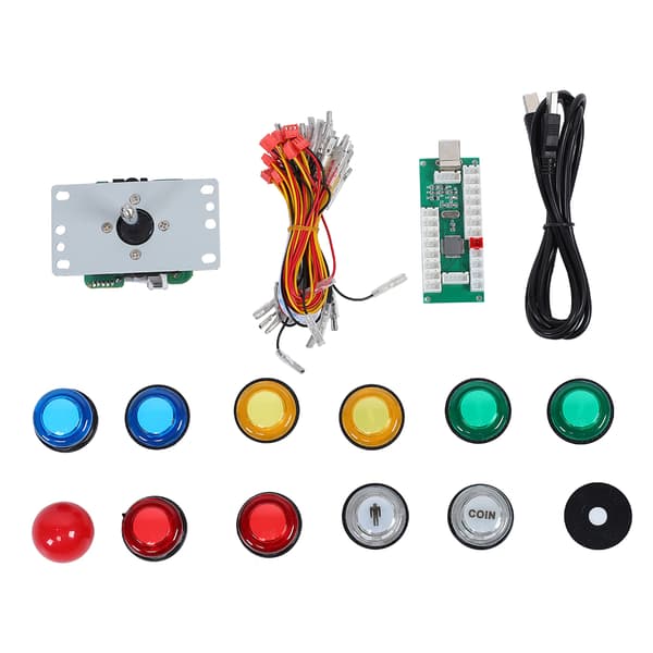 DIY Arkadspel Joystick Set USB Datorchip Kontrollpanel för PS3/PC Gamepad-knapp med Ljus