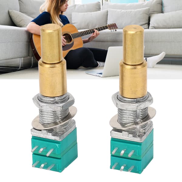 2 st gitarrpotentiometer med dubbel precision, roterande potentiometer i mässing för ersättning