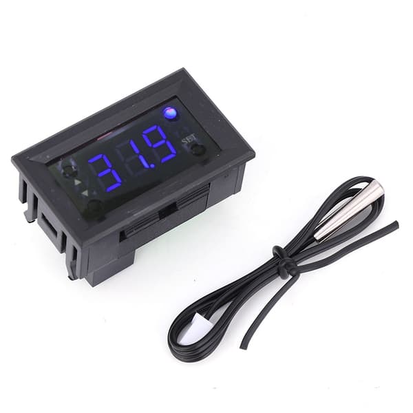 W1218 DC12V Digital Termostat Regulator, -20~100°C, Blåt LED Display, 12V Temperaturstyring