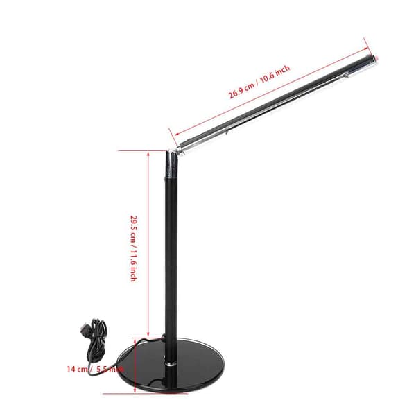 DC5V 4.5W USB-opladning LED-bordlampe Sammenfoldelig skrivebordslampe til soveværelse læsning studier sort