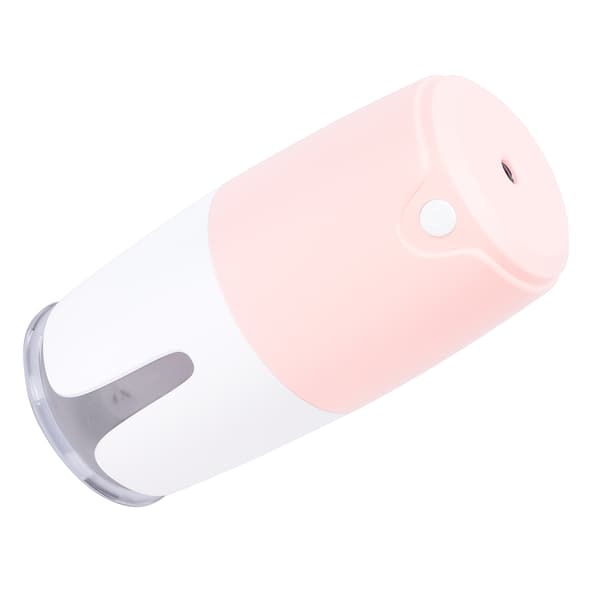 Luftfuktare USB Stor Kapacitet Tyst Liten Aromaterapi Atomizer för Bil Skrivbord Sovrum Kontor (Rosa Vit)