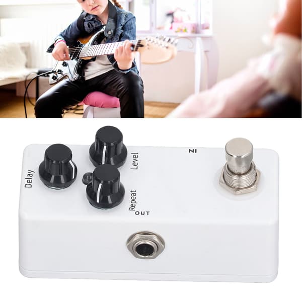 Gitarr Delay Pedal Aluminiumlegering LED-indikator 3 rattar Kontroll Elgitarr Effektpedal DC 9V