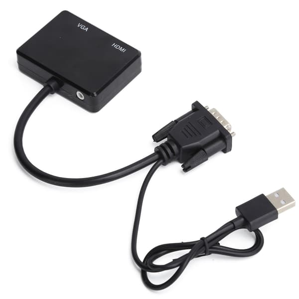 VGA til VGA High Definition Multimedia Interface Splitter Konverter Understøtter Dobbelt Skærmadapter Sort