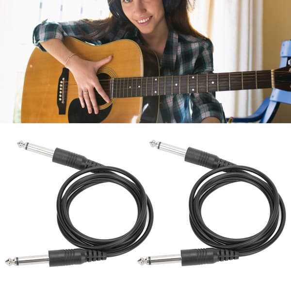 6,35 mm gitarrinstrumentkabel 1/4 tum rak till rak gitarrsladd för elgitarr basgitarr elektrisk mandolin 1 m