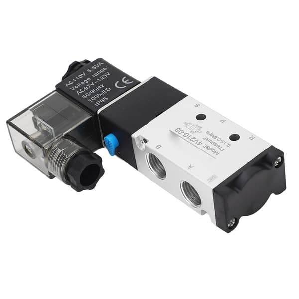 4V210-08 Elektrisk magnetventil 2 positioner 5-vägs cylinderkontroll backventil Pneumatisk luftventil AC110V