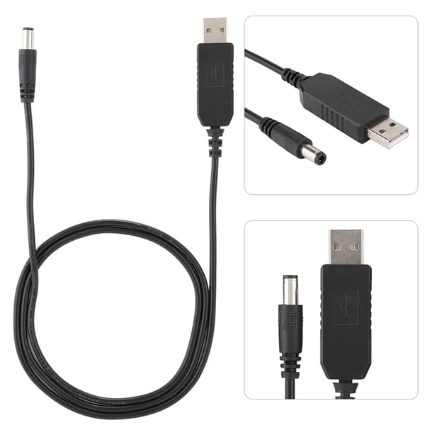 USB til 5.5MM x 2.1MM Interface 5V til 12V Boost-kabel til bordlamper / routere / modemer