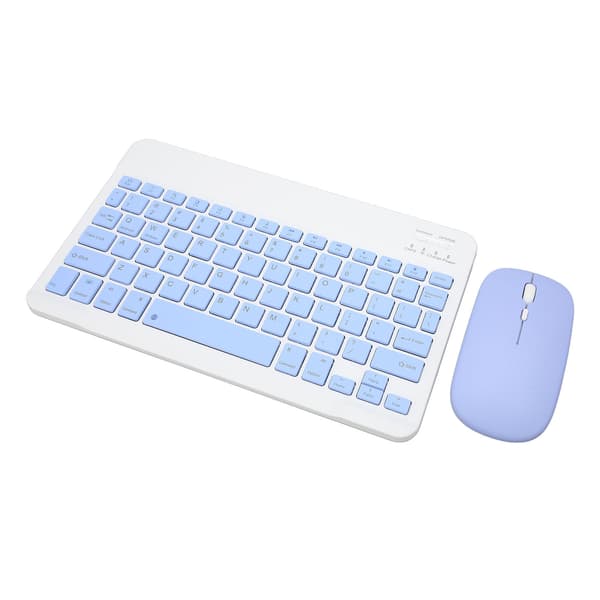 Trådløst tastatur musesæt 10 tommer computertastaturer musekombination til tablet mobiltelefon computer blå