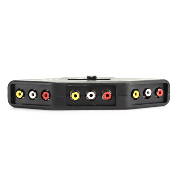3 ind 1 ud Audio Video RCA Splitter Sort Switch Selector med AV-kabel til DVD VCD VCR Sort