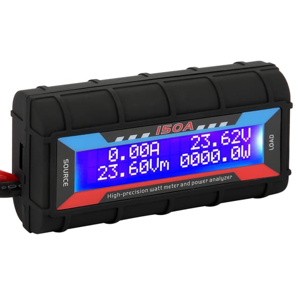 Wattmeter Strømanalysator LCD Digital Voltmeter Ammeter 150A RC Flytester